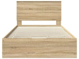 Bed Frame with Drawer Sonoma Oak 90 x 190 cm Engineer Wood 3411161