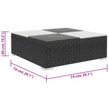 Patio Furniture Black Poly Rattan Large Removable Covers 41269