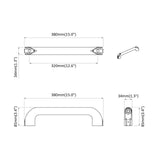 Handle Plain 69 pcs Black 380 x 34 x 85 mm Aluminium and PP 864709