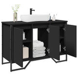 Bathroom Sink Cabinet Black 91x35x60 cm Engineered Wood 848659