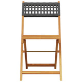5 Piece Garden Dining Set Black Poly Rattan and Solid Wood 3281778