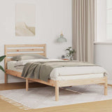 Bed Frame with Headboard Brown 90 x 210 cm Solid Pine Wood 872305