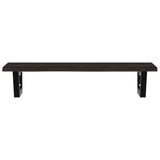 Basin Shelf Wall Mounted Steel and Solid Wood Oak 3302587