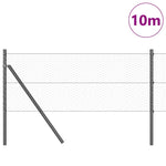 Fence with Posts Grey 0.6 x 10 m PVC-coated steel 3352770