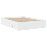 Bed Frame White Engineered wood, Plywood Double Bed Frame 3280398