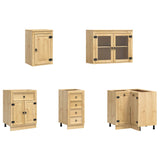 Cabinet with Drawer SKI 10 pcs Honey Brown Solid Pine Wood 3392648