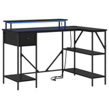 Desk with Drawer Black Oak 120 x 79 x 86.5 cm Engineered Wood 859400