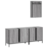 3 Piece Bathroom Furniture Set Grey Sonoma Engineered Wood 3214793