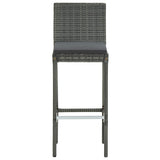 5 Piece Garden Bar Set with Cushions Poly Rattan Grey 3095424