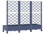 Garden Planter with Trellis&Wheels Blue Grey PP 3423053