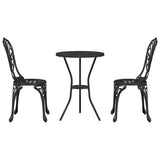 Garden Bistro Set 3 pcs Black Aluminium 42002383