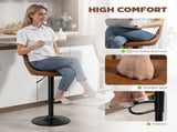 Bar Stools Set of 2, PU Leather Swivel Barstools with Backrest and Footrest for Kitchen, Counter, T3398P552520