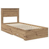 Bed Frame with Drawer Artisan Oak 90 x 190 cm Engineered Wood 3410034