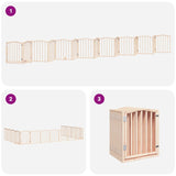 Dog Gate with Door Foldable 15 Panels 750 cm Poplar Wood 3155587