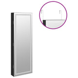Mirror Jewellery Cabinet with LED Lights Wall Mounted Black 353251