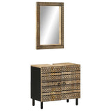 2 Piece Bathroom Furniture Set Solid Wood Mango 3310129