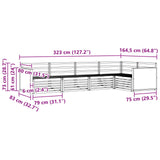 Outdoor Sofa Set 5 pcs Natural 323 x 164.5 x 73 cm 3383342