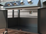 4 Burner Gas BBQ Grill Outdoor Portable Barbecue Trolley w/ Warming Rack, Side Shelves, Storage T3398P320134