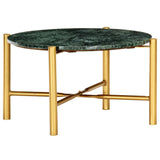 Coffee Table Green 60x60x35 cm Real Stone with Marble Texture 286450