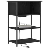 Bedside Cabinet Black Oak 55 x 31 x 76 cm Engineered Wood 859500
