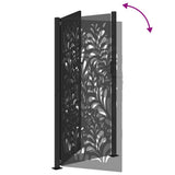 Garden Gate Black 100x200 cm Steel Wave Design 4100973