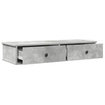 ZNTS Wall Shelf with Drawers Concrete Grey 100x37.5x19 cm Engineered Wood 859962