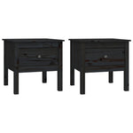 Side Tables 2 pcs Black 50x50x49 cm Solid Wood Pine 813803