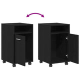 Wheeled Side Cabinet Black Oak 33 x 38 x 60 cm Engineered Wood 862632