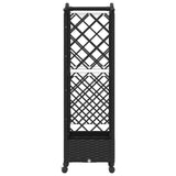 Raised Bed with Trellis and Roof Black 124 x 40 x 129 cm PP 3423010