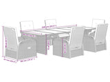 7 Piece Garden Dining Set with Cushions Grey Poly Rattan 3277613