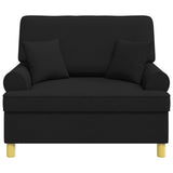 Armchair with Cushions Black Fabric 42043506