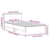 Bed Frame with Headboard Black Oak 90 x 190 cm Engineered Wood 871659