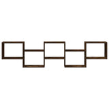 Wall Cube Shelf 5 Compartments Smoked Oak Engineered Wood 859999