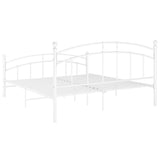 Bed Frame without Mattress White Metal 140x200 cm 324977