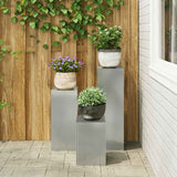 Plant Stand 3 pcs Silver Galvanised steel 865832