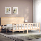Bed Frame without Mattress Super King Size Solid Wood Pine 3193416