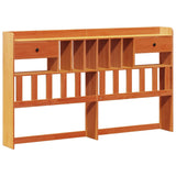 ZNTS Bookcase Bed without Mattress Wax Brown 200x200cm Solid Wood Pine 3308911