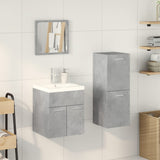 4 Piece Bathroom Furniture Set Concrete Grey Engineered Wood 3324882