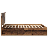 Bed Frame with Headboard Old Wood 140 x 190 cm Solid Pine Wood 3409352
