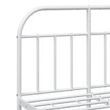 Bed Frame White Powder-Coated Steel Double Bed Frame 353700