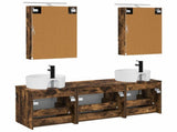Bathroom Cabinet Set 5 pcs Smoked Oak 50 x 14.5 x 70 cm 3406603