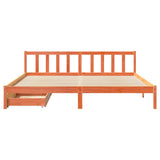 Bed Frame without Mattress Wax Brown 200x200 cm Solid Wood Pine 3301497
