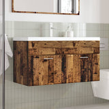 Bathroom Sink Cabinet with Built-in Basin Old Wood 3328585