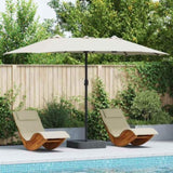 Garden Parasol Sand 385 x 209 x 244 cm Polyester and Steel 42003275