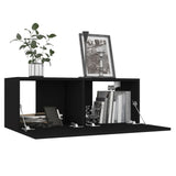 ZNTS 8 Piece TV Cabinet Set Black Engineered Wood 3078755