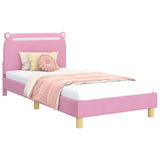 Children's Bed Frame with Headboard Pink 90 x 190 cm Fabric 42011222