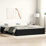 Bed Frame without Mattress Black Oak 200x200 cm Engineered Wood 3329336