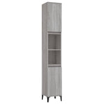 ZNTS 3 Piece Bathroom Cabinet Set Grey Sonoma Engineered Wood 3185549