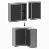 Tool Cabinet with Shelf Black and Grey 55 x 55 x 55 cm 4103467