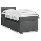 Box Spring Bed with Mattress Dark Grey 100x200 cm Fabric 3285807